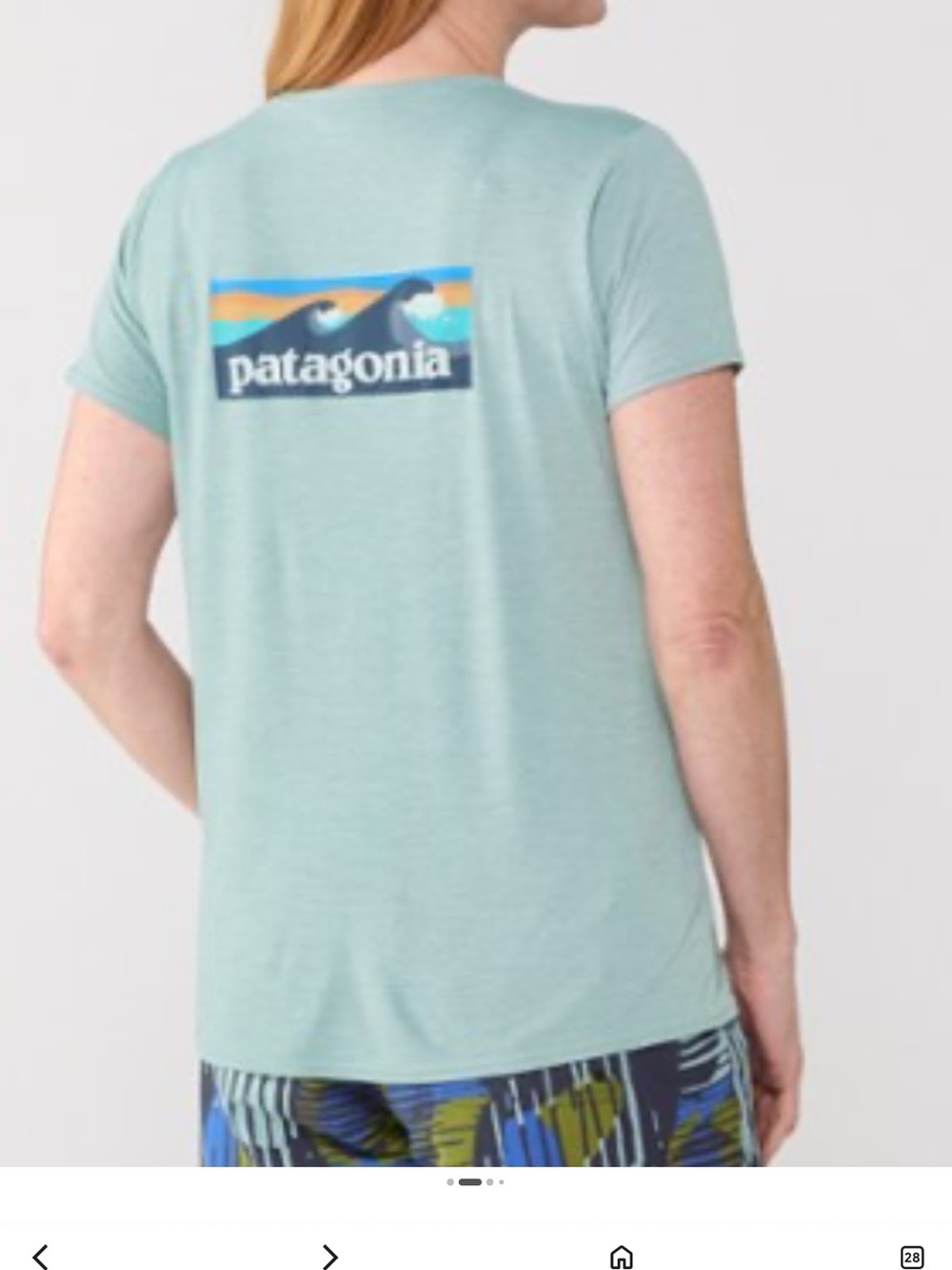Patagonia Capilene Small cool dry Seafoam Green Back Logo Short Sleeve NWOT - Picture 2 of 13